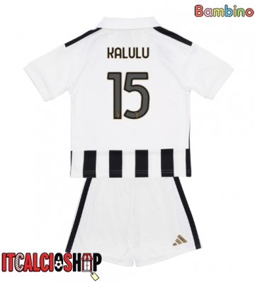 Juventus Pierre Kalulu #15 Prima Maglia Bambino 2026-27 Manica Corta (+ Pantaloni corti)